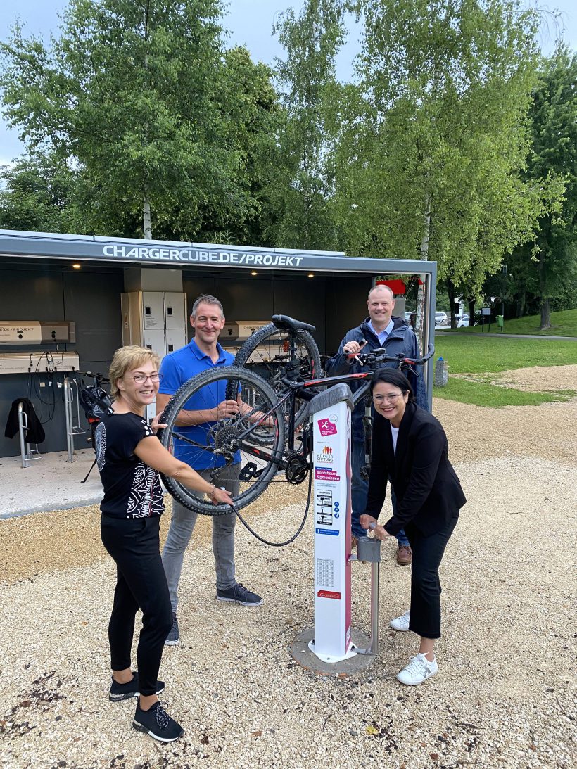 Neue Fahrradreparaturstation am Bootshaus in Sigmaringen